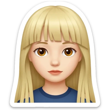 lecture girl with fringe long hair sticker