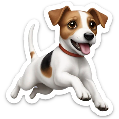 Jackrussell body side jumping sticker