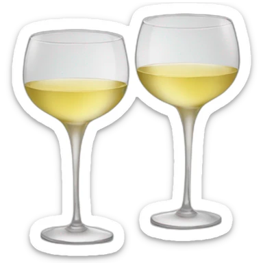 two glasses with white wine toasting sticker