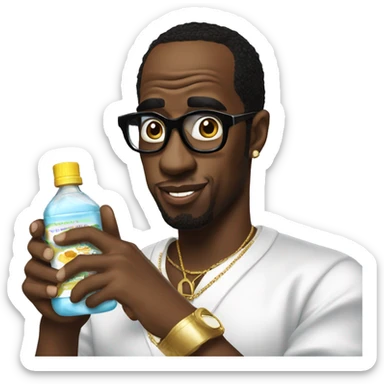 p diddy holding baby oil sticker