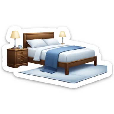 A dimly lit white bedroom. The bed is neatly made, and a glass of water sits beside a book on a cozy nightstand. Soft lighting signals a peaceful wind-down, representing the calm and control that comes from reclaiming your evenings. sticker