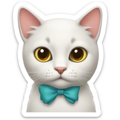 Cat with bow sticker