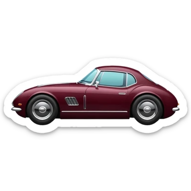 Car with classic look in maroon and black colour sports car look sticker