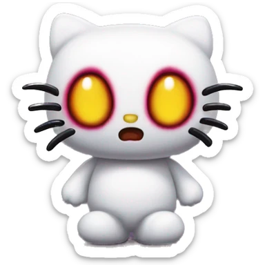 Scary hello kitty sticker