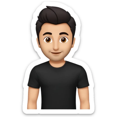 ipretty bratz emoji of ranbir kapoor wearing a black tee sticker