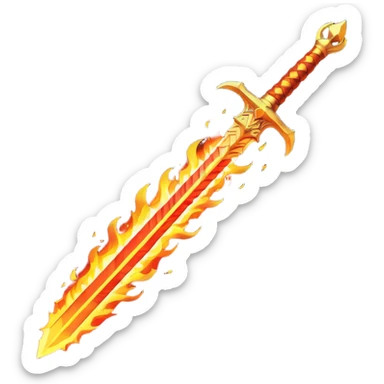 fire sword striking down sticker