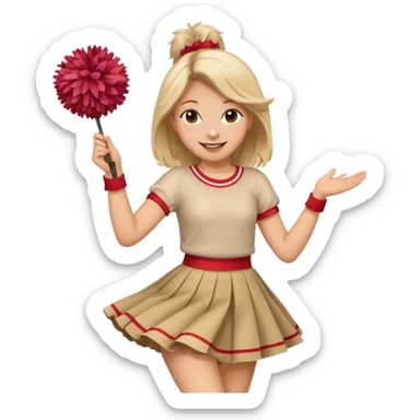 turtle girl dancing with skirt holding   pompom sticker