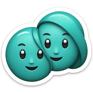 teal green with black, management logo transparent background sticker