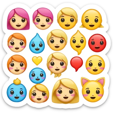 Cute cartoon sticker, simple flat design, bold outline, bright colors, chibi style, expressive face, minimal background, vector style, high contrast, emoji-like, transparent background, sticker pack style sticker