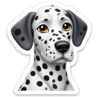 Dalmatian wearing ear warmers sticker