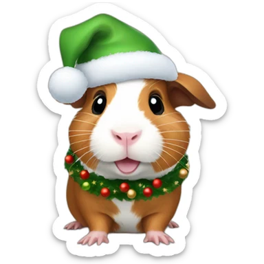 Guinea pig Christmas sticker