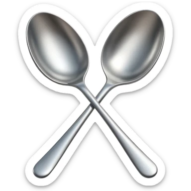 two spoon pointing to the lower left corner sticker