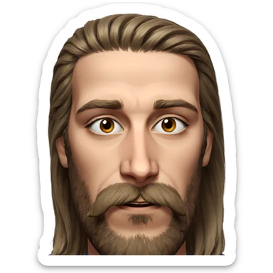 portrait of a bearded boy sticker