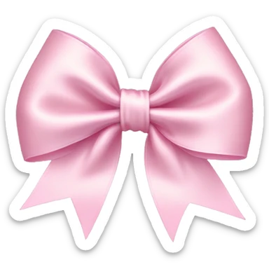 light pink satin bow  sticker