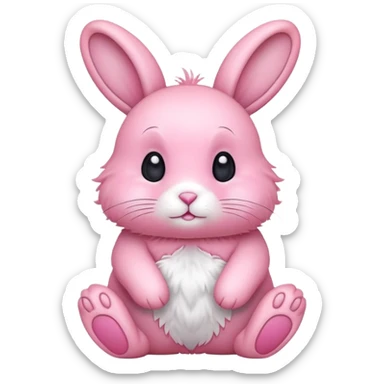 Lapin rose  sticker