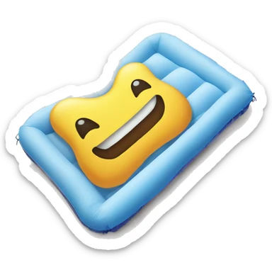 inflatable floating mattress on pool sticker