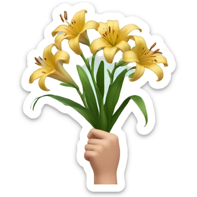 lilies in hand sticker