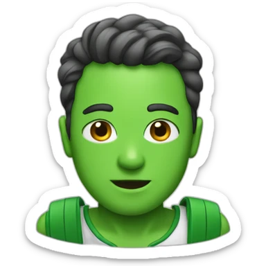 A green deno  sticker