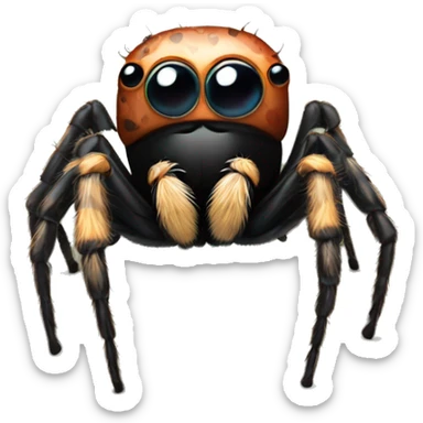 A cute jumping spider sticker