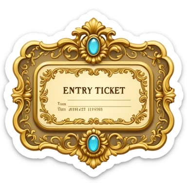 rococo entry ticket sticker
