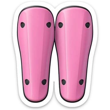 Two small pink shin guards for soccer sticker