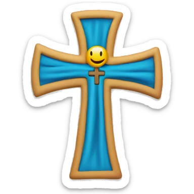 A cross with a cloth over the shoulders of the cross sticker