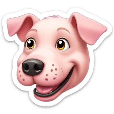 silly piggy doggy sticker