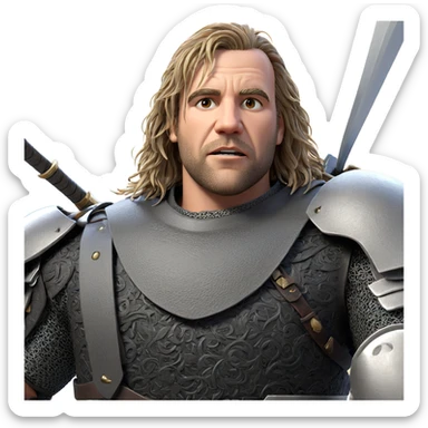 male warrior with sword sticker