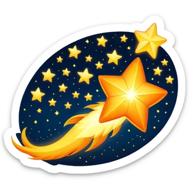Meteor – Bright falling star with blazing tail sticker