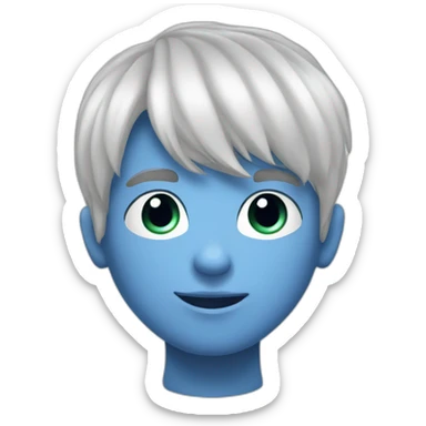 Teenager boy with white hair, haircut “curtains” sticker