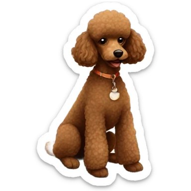 Brown poodle on a boat sticker
