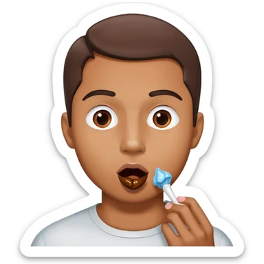 Man eating kisses sticker