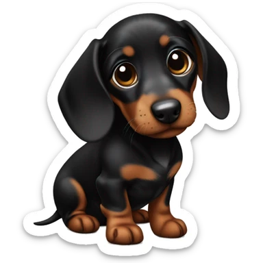 Black and brown dachshund puppy sticker