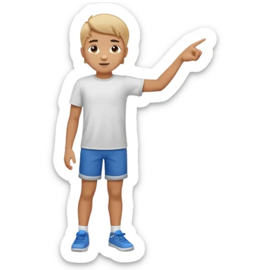 full body boy extending pointing to the side. sticker