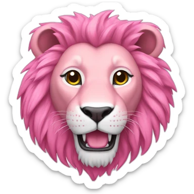 pink lion sticker