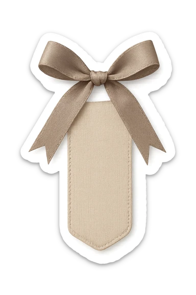 decorative ribbon or fabric pull folder tab, elegant and functional, delicate and stylish sticker