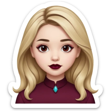 Sabrina carpenter wearing burgundy lipstick  sticker