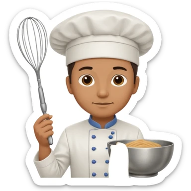 chef holding whisk and bowl sticker