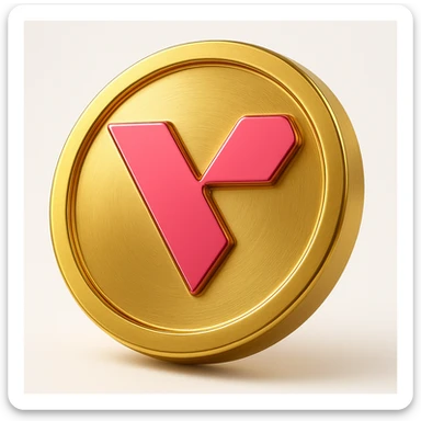Make the gold token slightly lighter in color, keep the logo and style the same. sticker