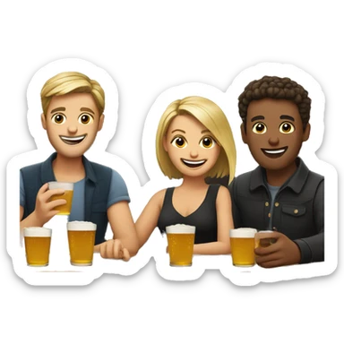 friends in pub having fun sticker