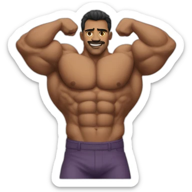 muscle hunk sticker