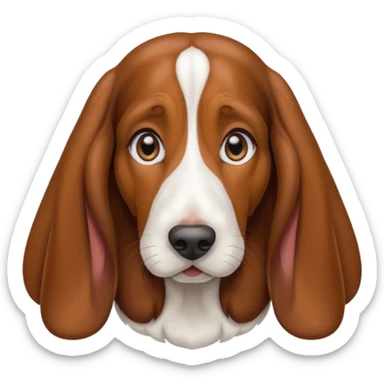 Cute female Basset hound getting an eye exam  sticker