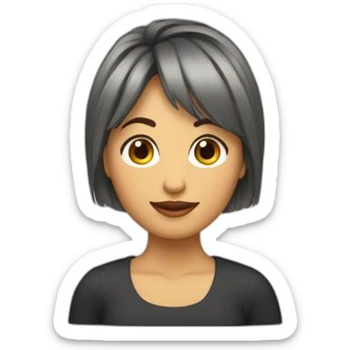 Mujer con flequillo sticker