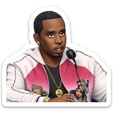 male singer with jewelry sticker