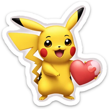 pikachu sending love sticker