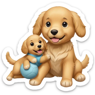 Dog with Toy sticker