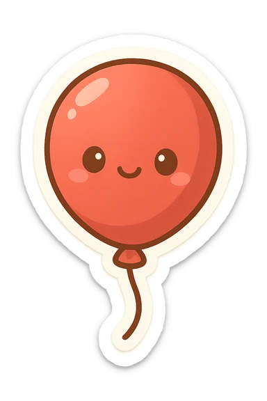 balloon, chibi stickers style sticker