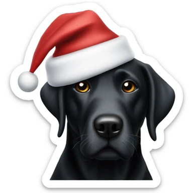 Black lab with Santa hat sticker