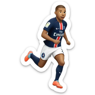 kylian mbappe, running, psg sticker