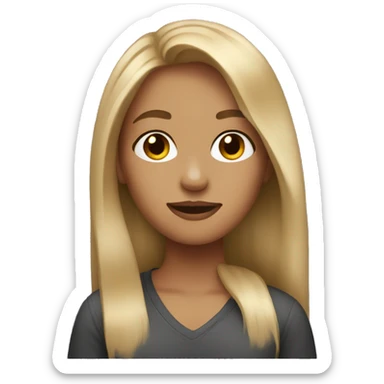 Girl with dirty blonde hair sticker